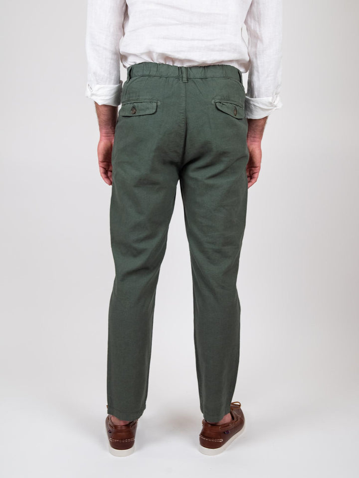 Pantalone in lino verde militare BU26S38PAPA843PD 301 ANDREA MORANDO 