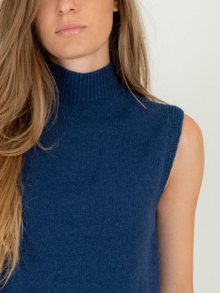 GILET LUPETTO IN MAGLIA BLU 0370/236 1073 BIMOR 