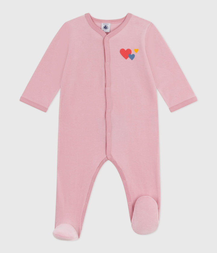 Pigiama in ciniglia tinta unita neonato A0E2P 03 PETIT BATEAU 