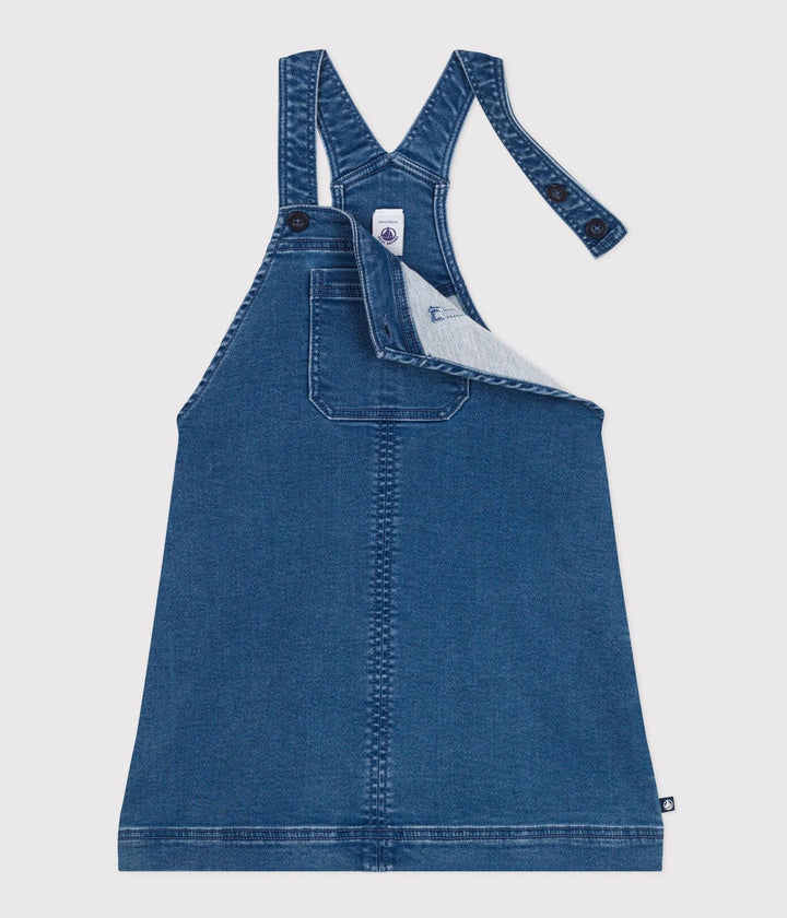 ABITO SALOPETTE IN DENIM EFFETTO FELPATO BAMBINA A082H 01 PETIT BATEAU 