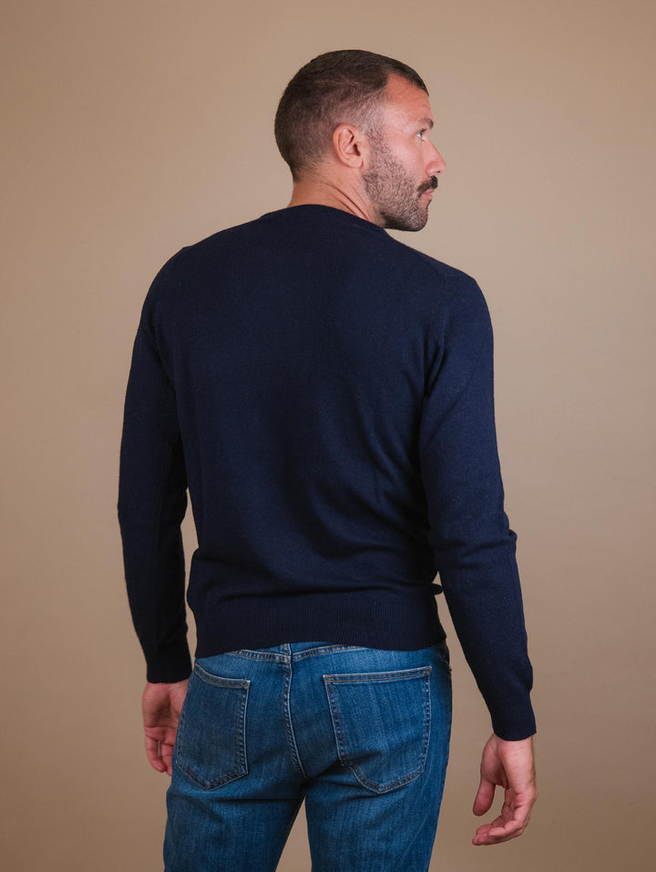 GIROCOLLO IN LANA MISTO CASHMERE BLU NAVY 8150223 205 ANDREA MORANDO 