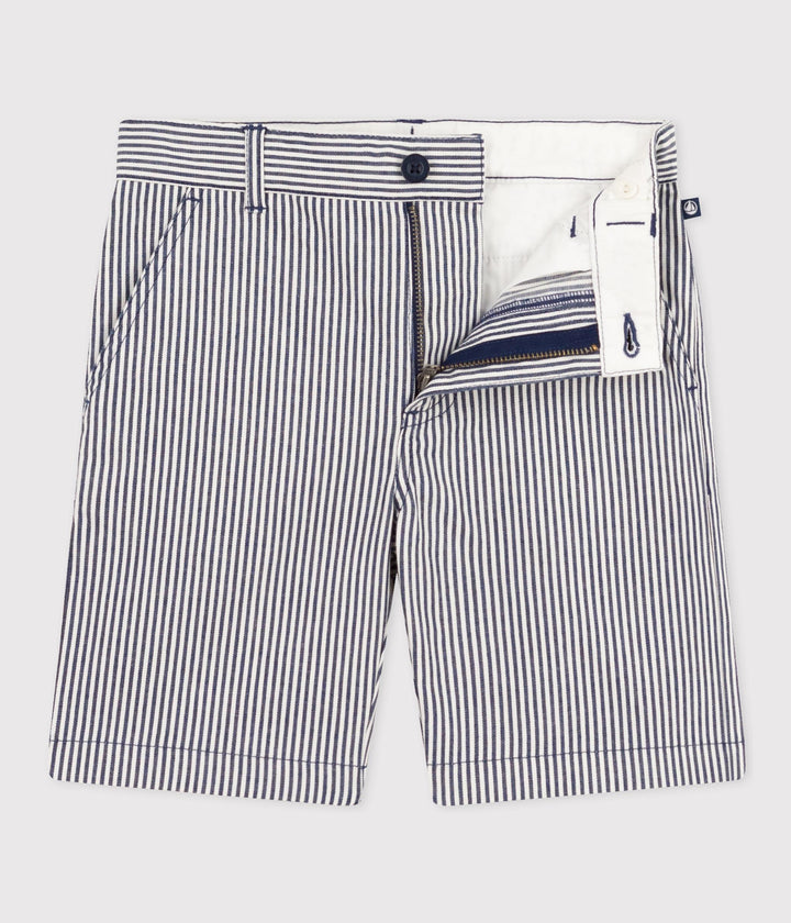 BERMUDA BAMBINO IN TELA DI COTONE A RIGHE A09NN 01 PETIT BATEAU 