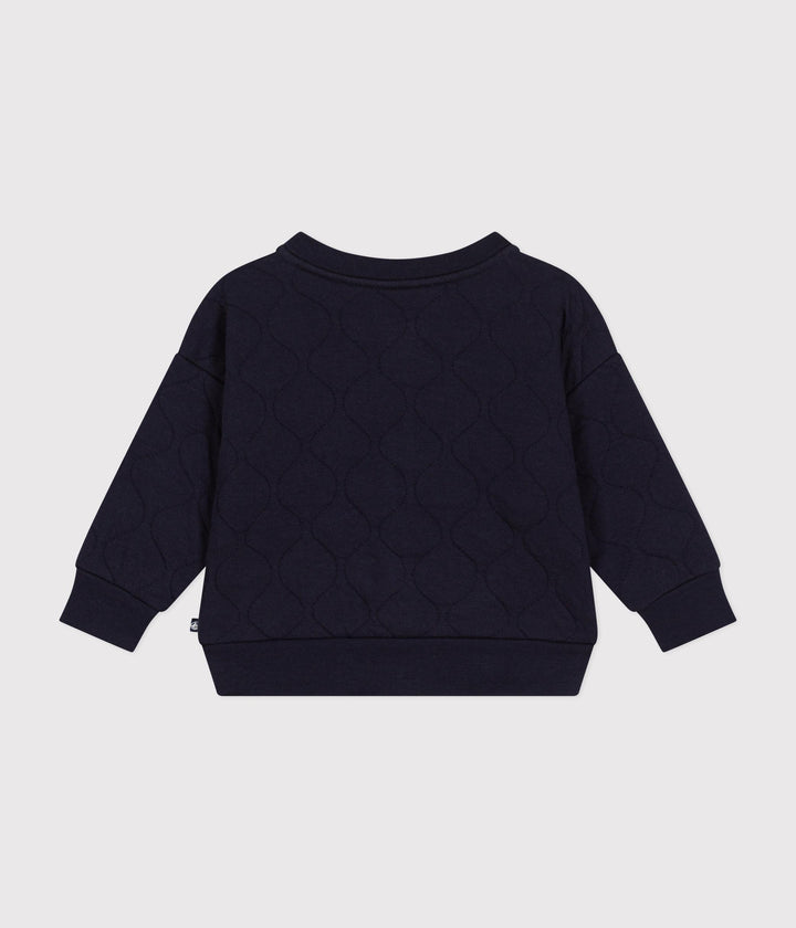 Cardigan blu scuro teddy in tubique trapuntato blu A0BPU 01 PETIT BATEAU 