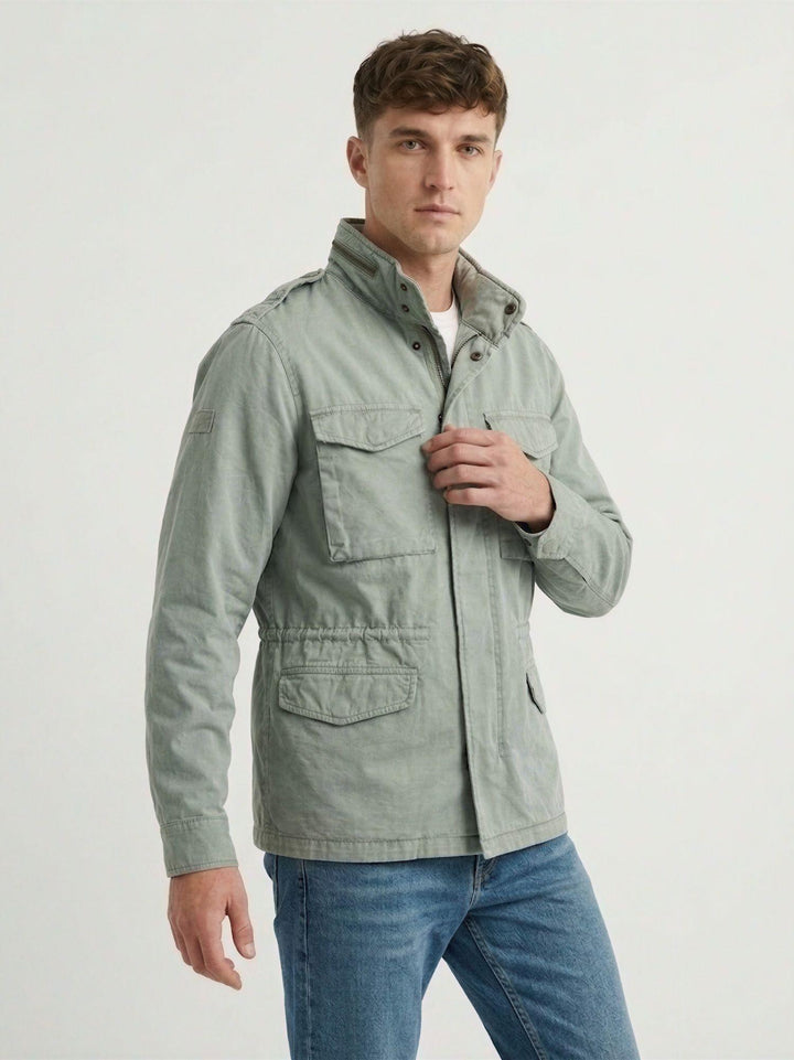 Field Jacket M65 in cotone organico salvia delavè M5012353A PE5 SUPERDRY 