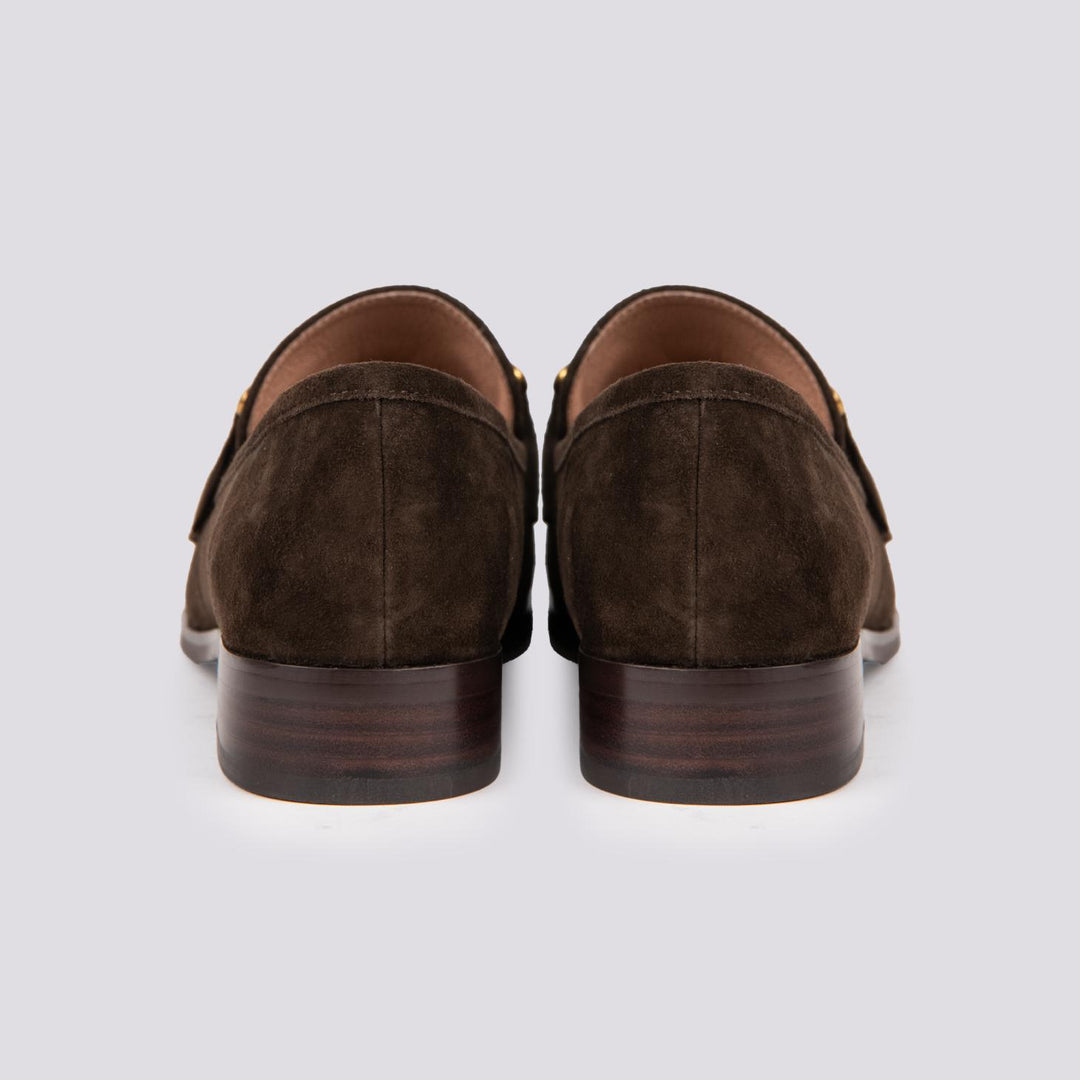 MOCASSINO  CON MORSETTO FRONTALE IN CAMOSCIO MARRONE 572Z30VK MARRON SCURO ANDREA MORANDO 