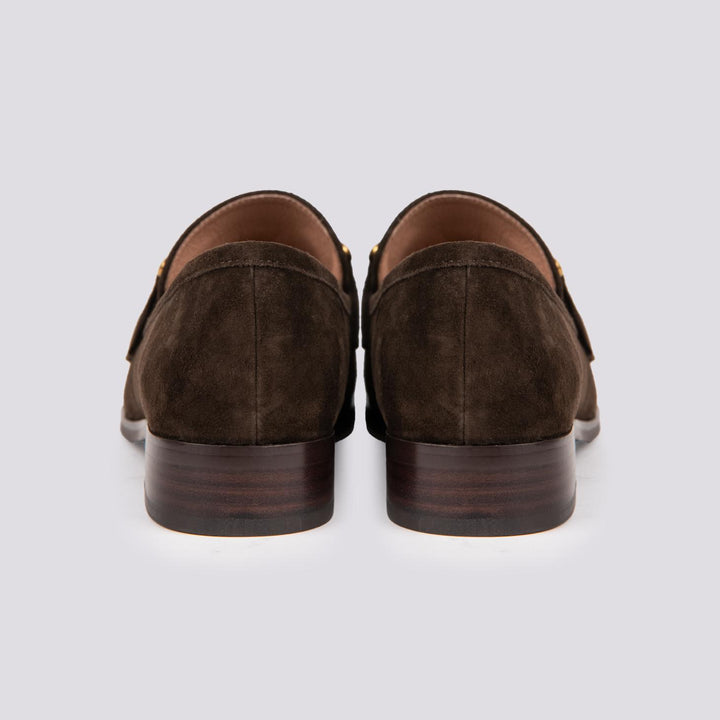 MOCASSINO  CON MORSETTO FRONTALE IN CAMOSCIO MARRONE 572Z30VK MARRON SCURO ANDREA MORANDO 