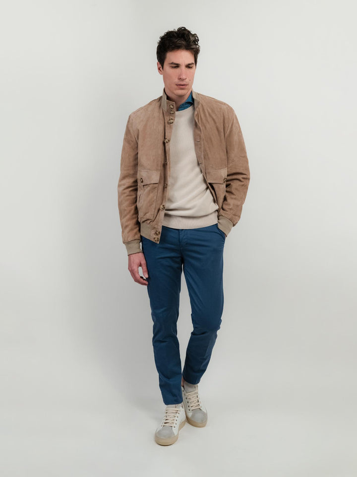 GIUBBOTTO IN CAMOSCIO BEIGE