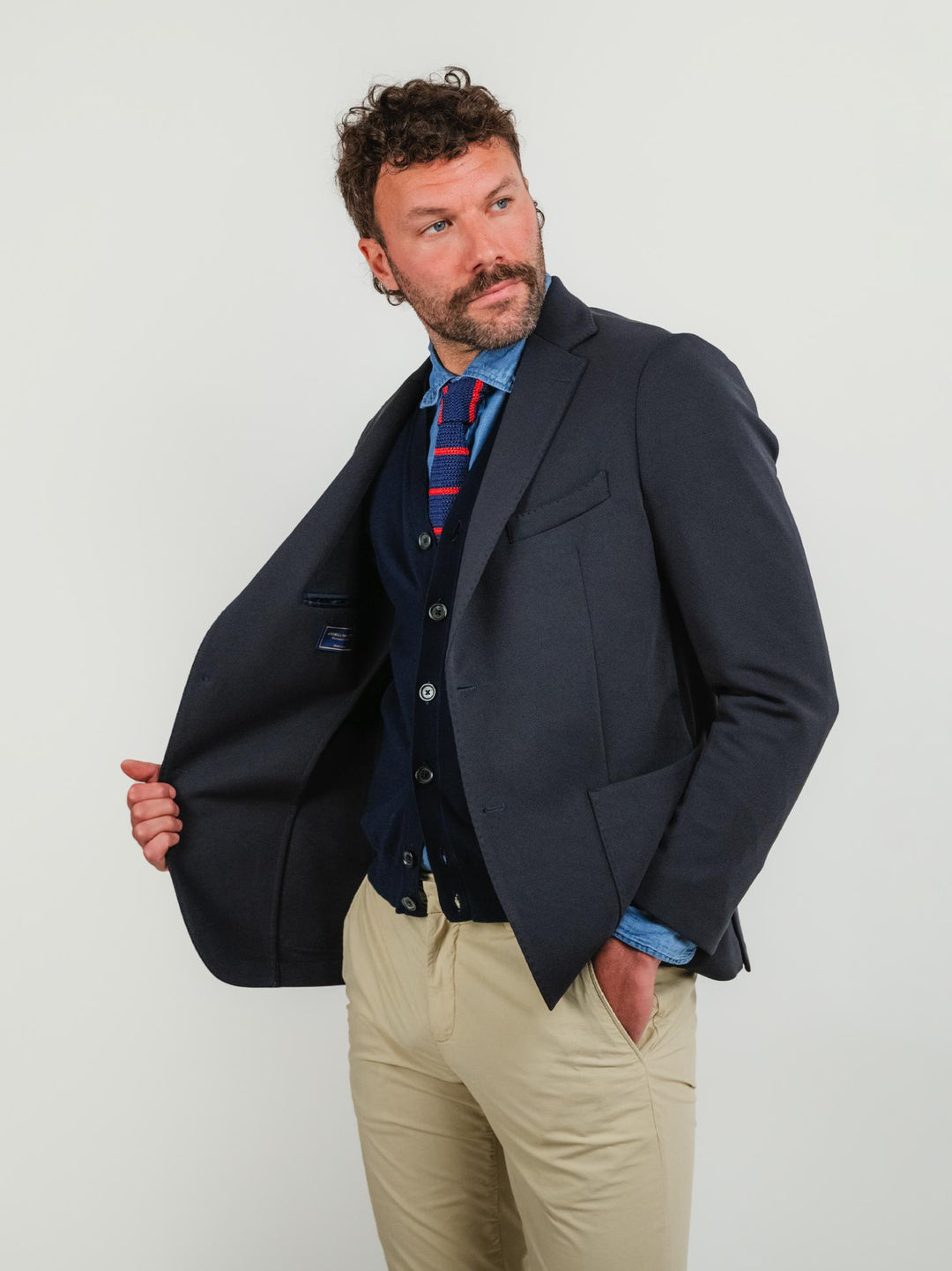 BLAZER MONOPETTO BLU NOTTE PONZA BLU NOTTE ANDREA MORANDO 