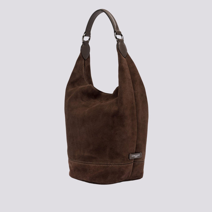 Borsa Phoebe secchiello  in camoscio cioccolato BS 10125 CM-PL 166 GIANNI CHIARINI 