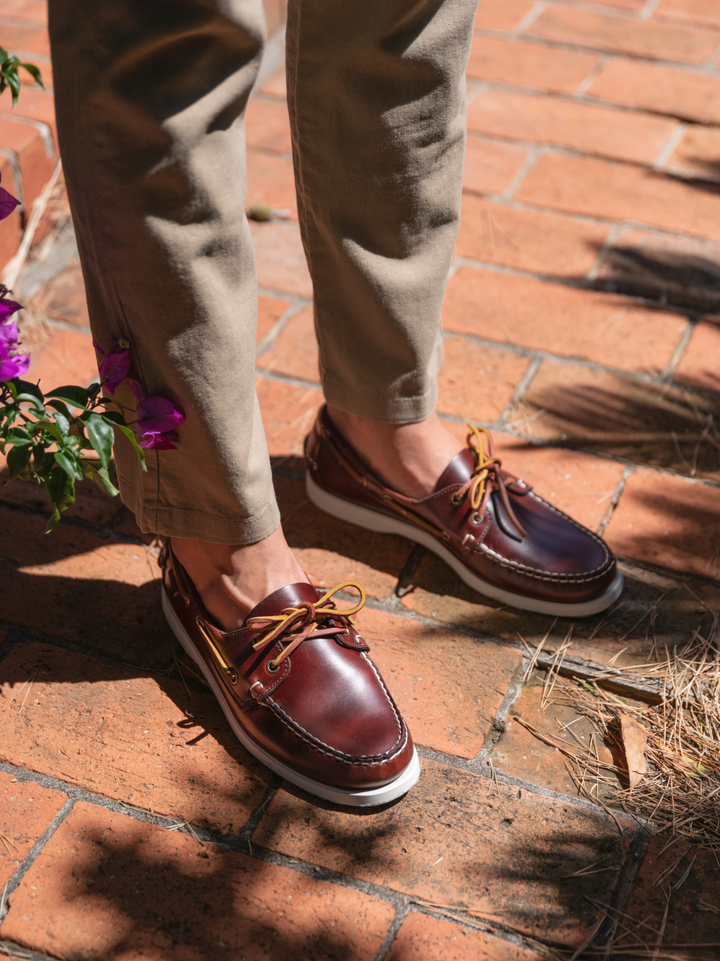 Mocassino da barca Dockside Portland Waxed in Pelle Marrone