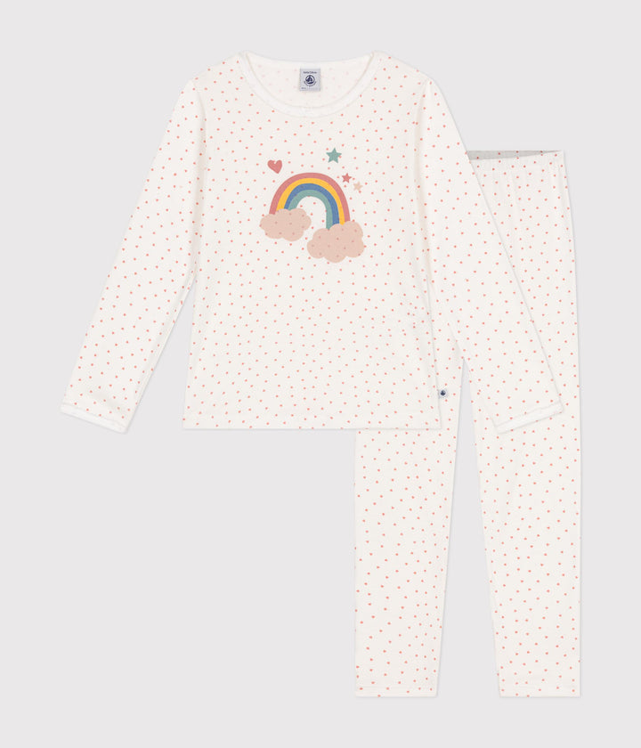 Pigiama in cotone con arcobaleno e cuoricini A0B86 01 PETIT BATEAU 