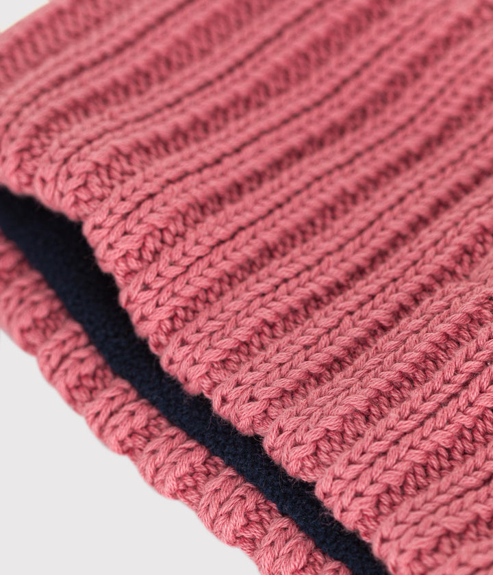 Snood rosa in maglia foderata in pile neonato A0BRV 03 PETIT BATEAU 