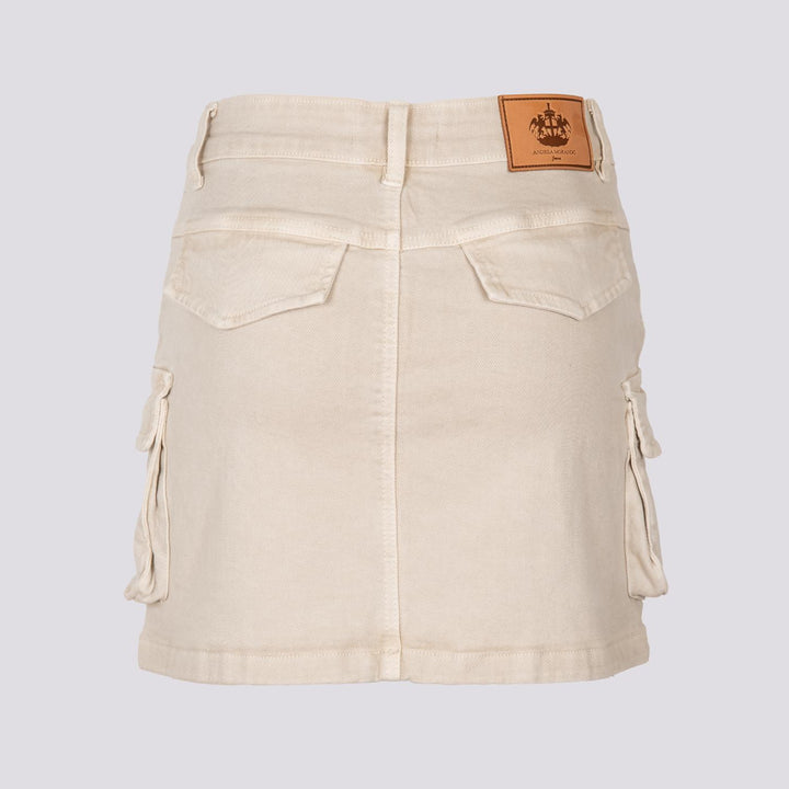 Mini gonna cargo in cotone panna 1396 BEIGE ANDREA MORANDO 