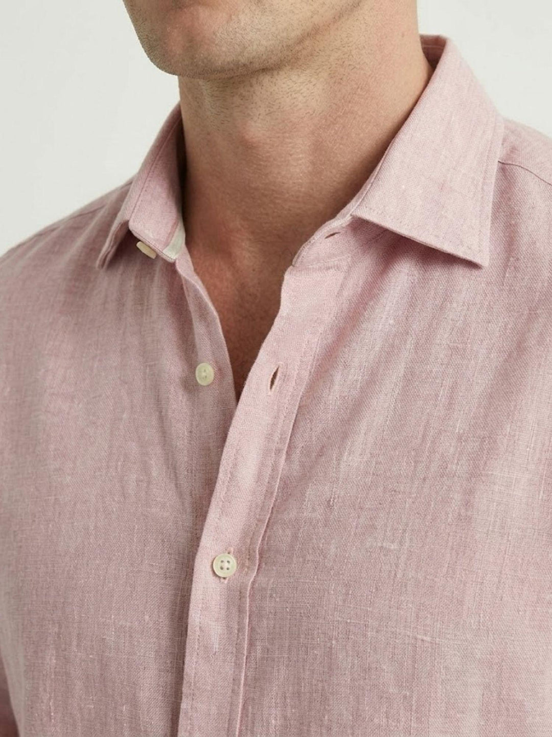 camicia in lino rosa pastello 9432900 503 ANDREA MORANDO 