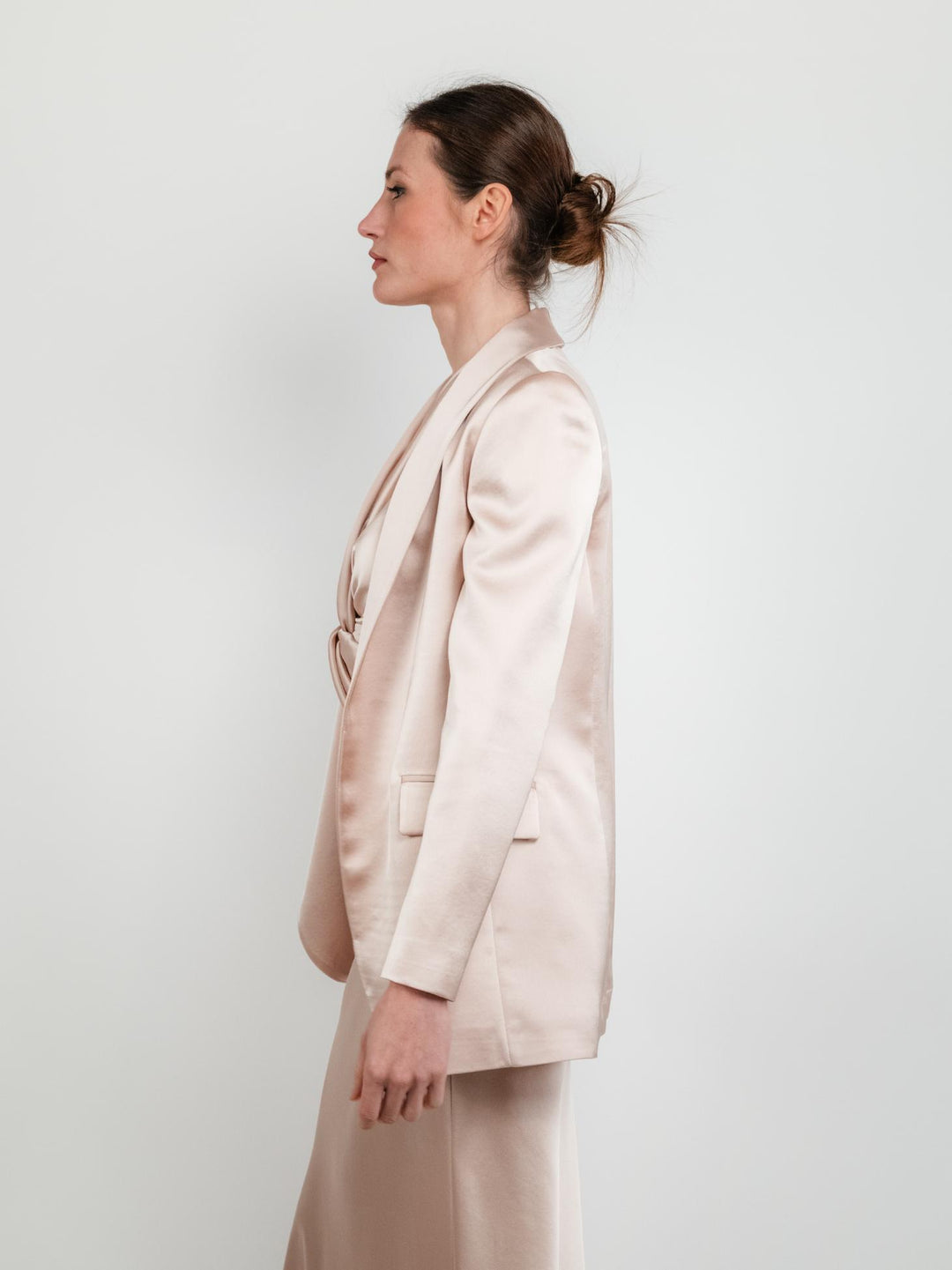 BLAZER IN RASO COLOR CHAMPAGNE