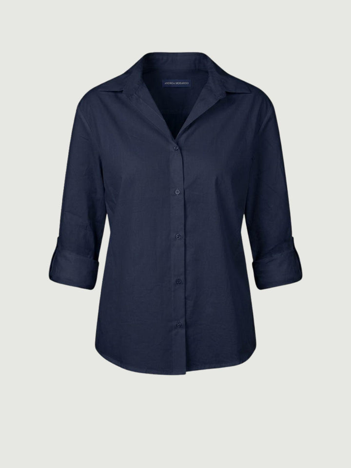 Camicia over in cotone navy M796/221 1 ANDREA MORANDO 