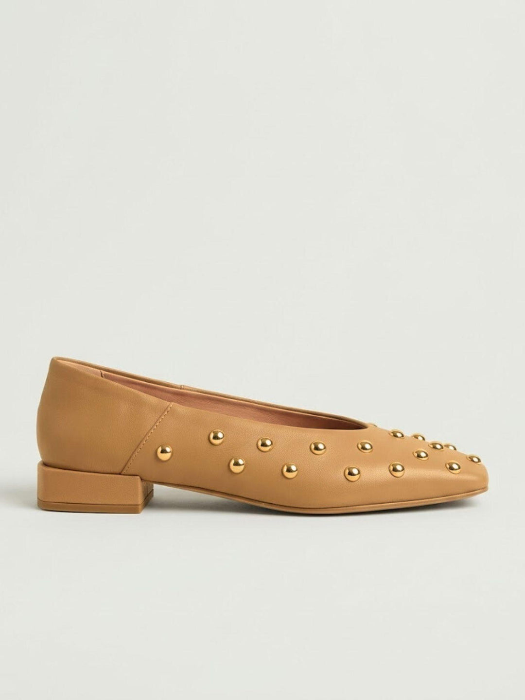 Ballerina borchiata in pelle nappa cammello DARIA93G SALTLAKE ANDREA MORANDO 