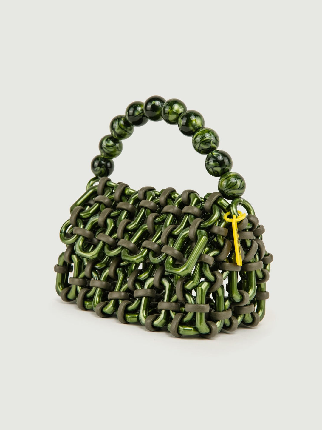BORSA BUBBLE IN RESINA VERDE METALLIZZATO BUBBLE METALLIC GREEN BIMOR 