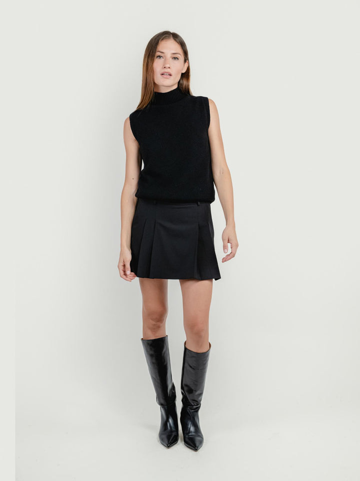 GILET LUPETTO NERO 0370236 0010 ANDREA MORANDO 