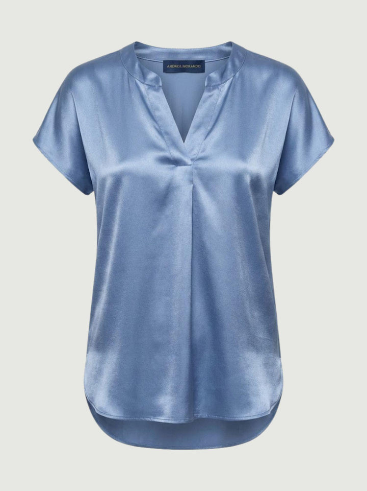 Blusa in raso azzurra M9237 AZZURRO ANDREA MORANDO 
