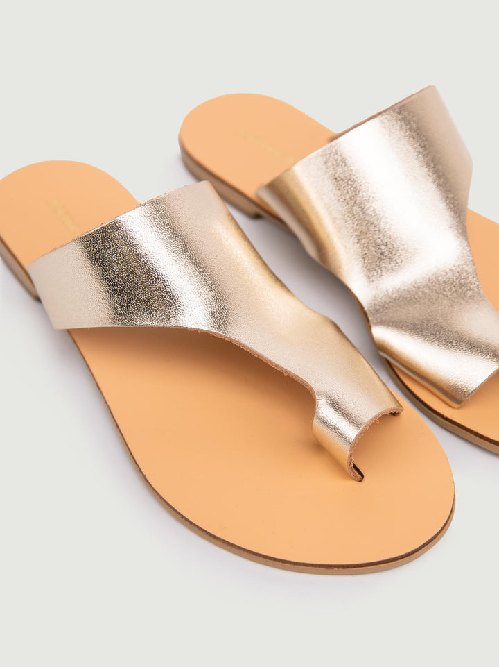 CIABATTINA INFRADITO IN PELLE ORO 26 GOLD ANDREA MORANDO 
