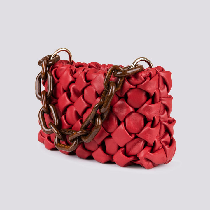 Borsa Curly In Pelle Intrecciata Bordeaux CURLY BORDEAUX BIMOR 