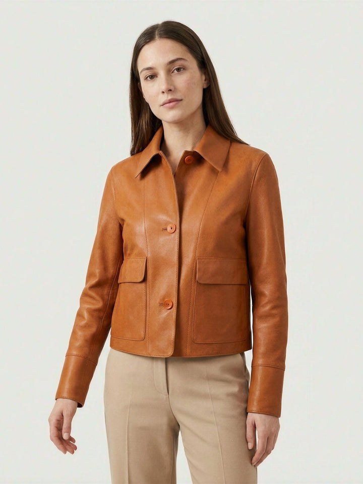 Giacca Malaga in nappa bonded terracotta MALAGA 53 JACK LEATHER 