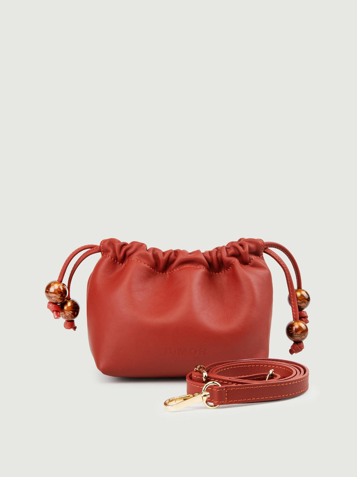 POCHETTE BON BON IN PELLE ARANCIONE BONBON MATTONE BIMOR 