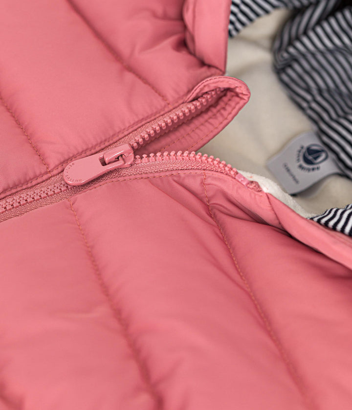 Piumino rosa foderato in pile A0B40 05 PETIT BATEAU 