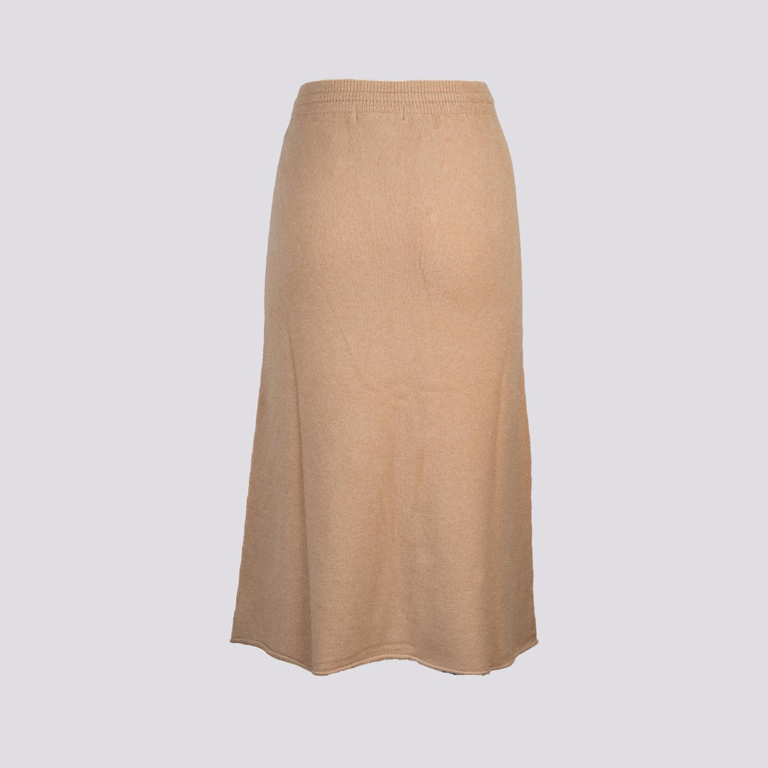 GONNA MIDI IN MAGLIA  CON ELASTICO E COULISSE BEIGE 0270/116 0234 BIMOR 