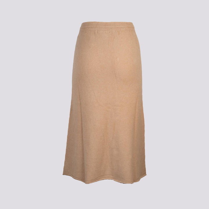 GONNA MIDI IN MAGLIA  CON ELASTICO E COULISSE BEIGE 0270/116 0234 BIMOR 