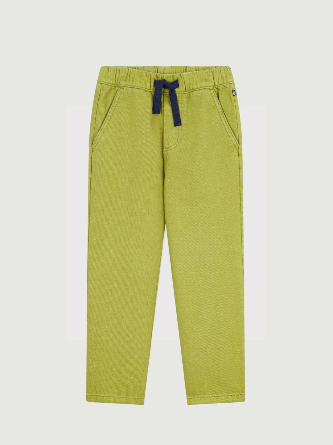 Pantaloni con elastico in cotone verdi A0FJU 01 PETIT BATEAU 