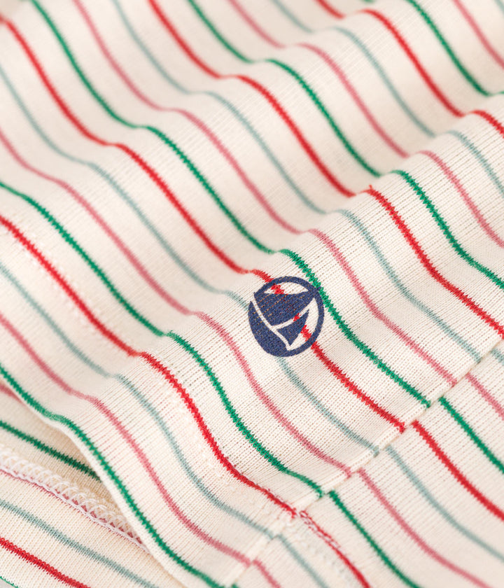 Dolcevita bianco a righe multicolor in cotone A0BLS 13 PETIT BATEAU 