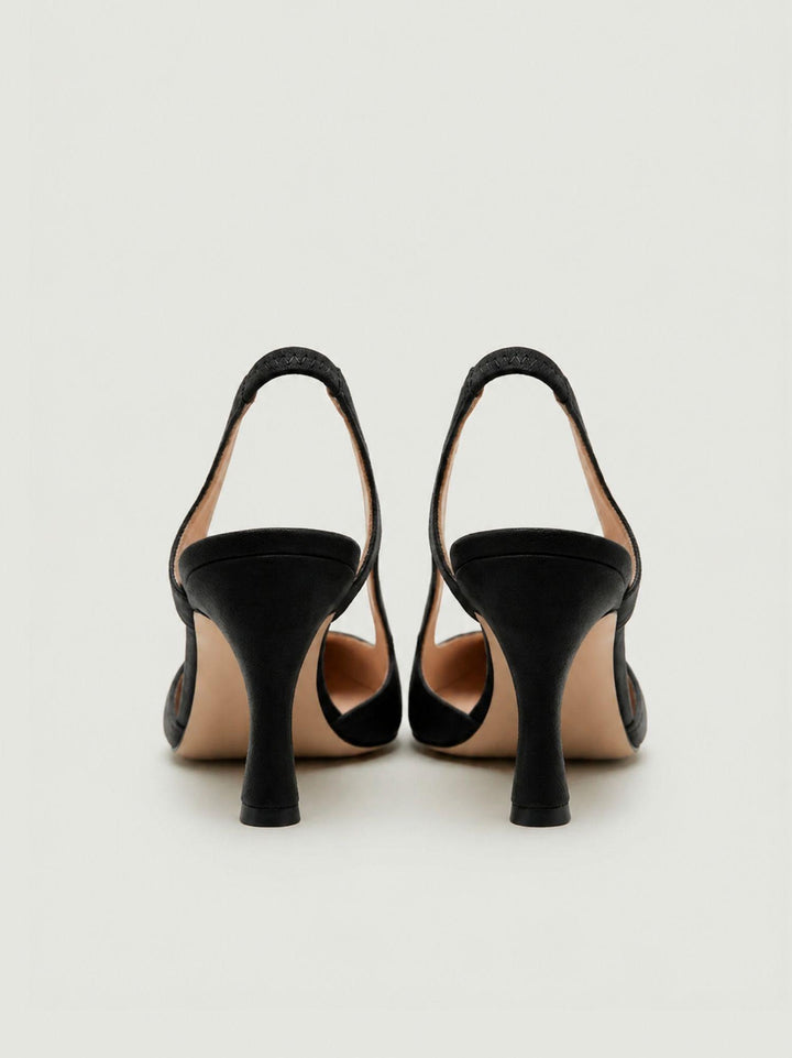 Dècolletè slingback in pelle nera S260 NERO ANDREA MORANDO 