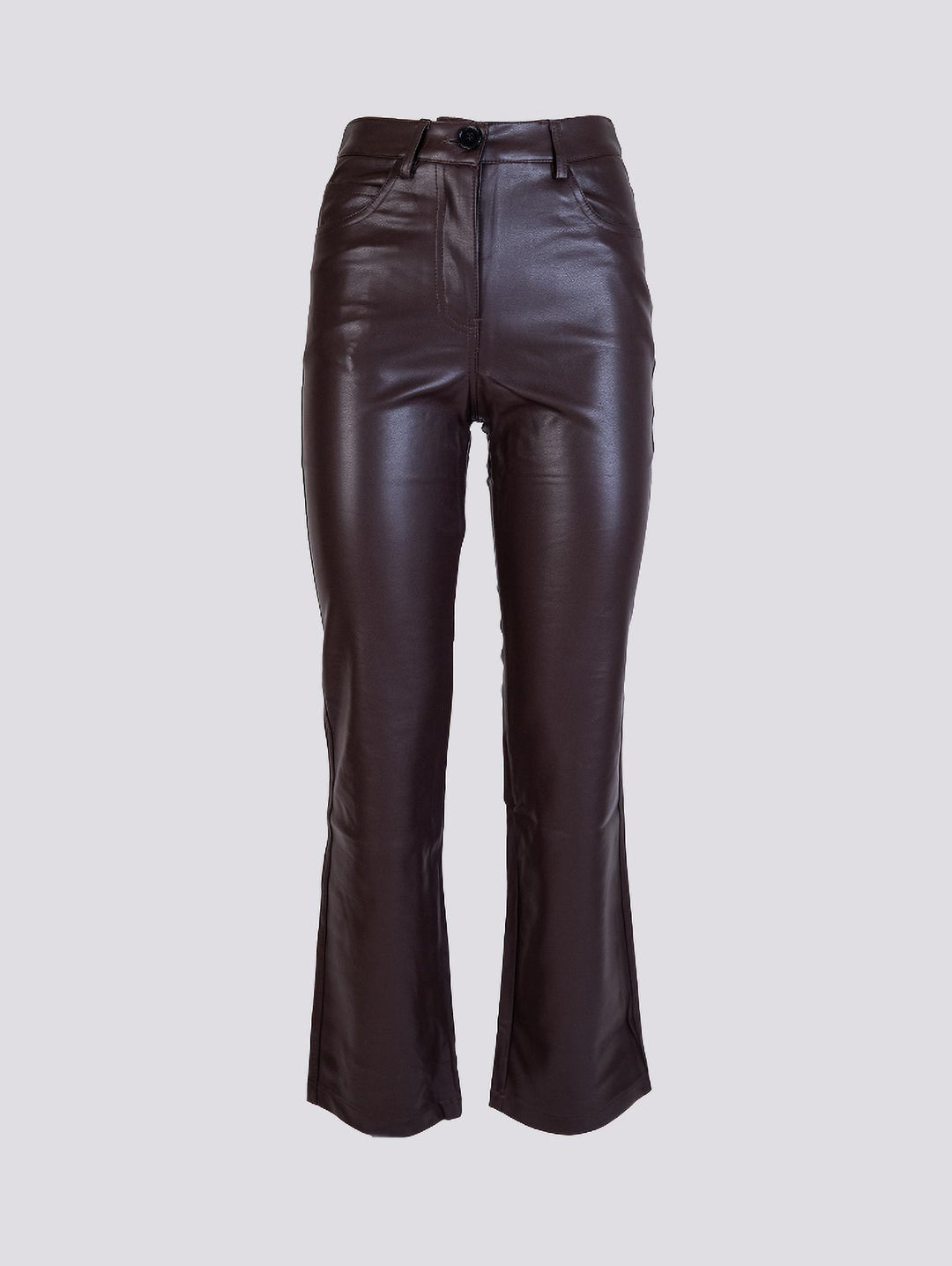 Pantalone a tromebetta in ECOPELLE marrone B9118/ T MORO ANDREA MORANDO 
