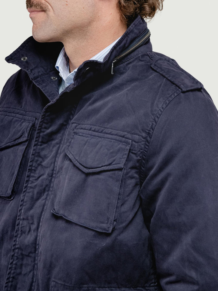FIELD JACKET IN COTONE CON IMBOTTITURA SEPARABILE BLU NAVY BU26W04JKTWILL 200 ANDREA MORANDO 