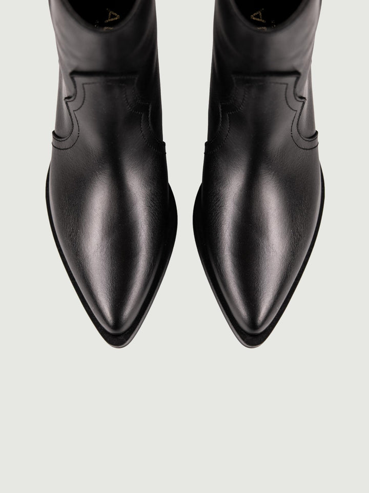 TEXANO IN PELLE NERA 5254BECERRO NEGRO ALPE 