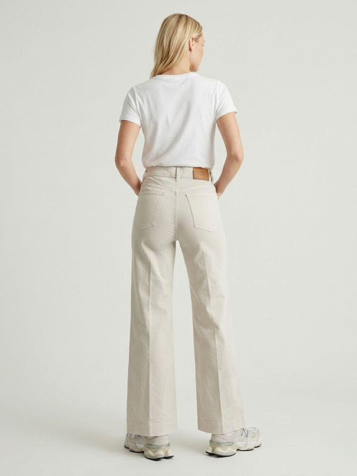 Pantaloni a palazzo in cotone beige 80534-3GB BEIGE ANDREA MORANDO 