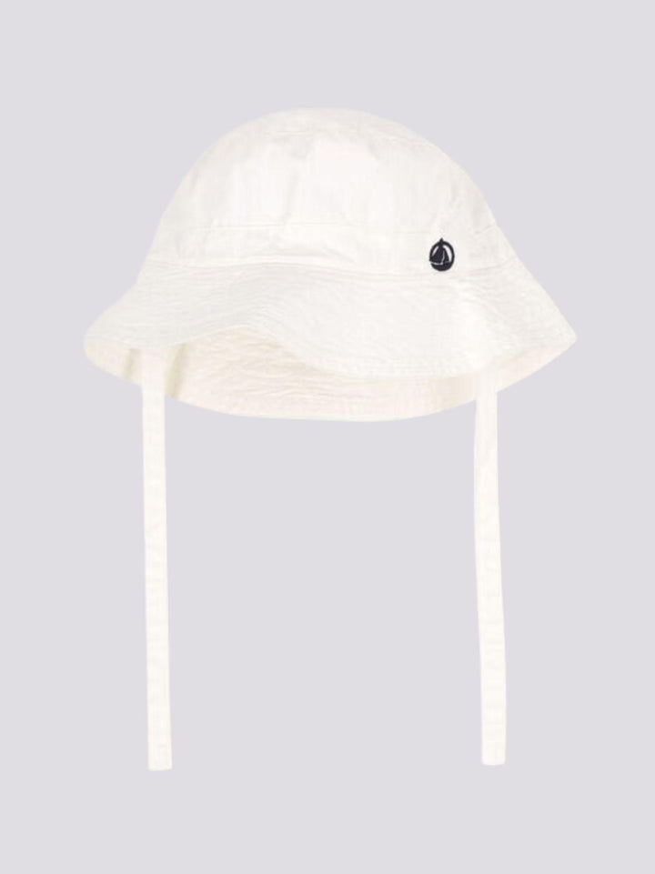 CAPPELLINO BOB BEBÈ IN TWILL BIANCO A09HV 02 PETIT BATEAU 