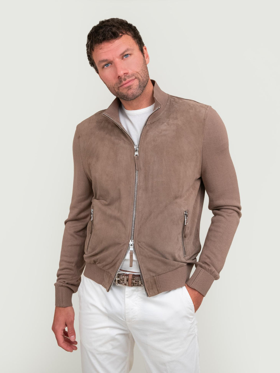 GIACCA LEGGERA IN PELLE E MAGLIA TON SUR TONE DEREK KNIT 85 JACK LEATHER 