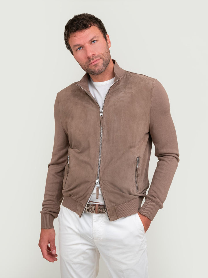 GIACCA LEGGERA IN PELLE E MAGLIA TON SUR TONE DEREK KNIT 85 JACK LEATHER 