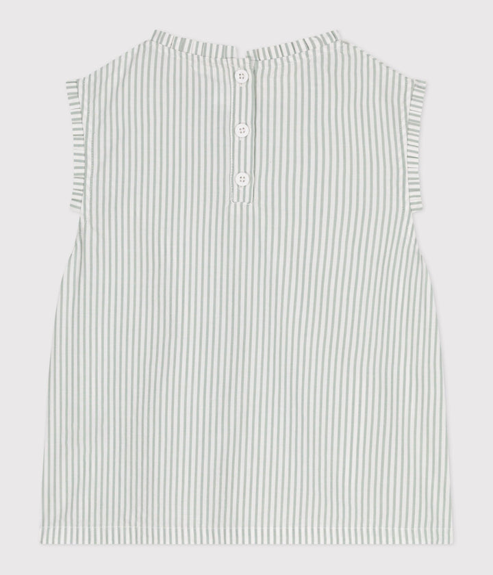 Blusa senza maniche in cotone a righe bambina
