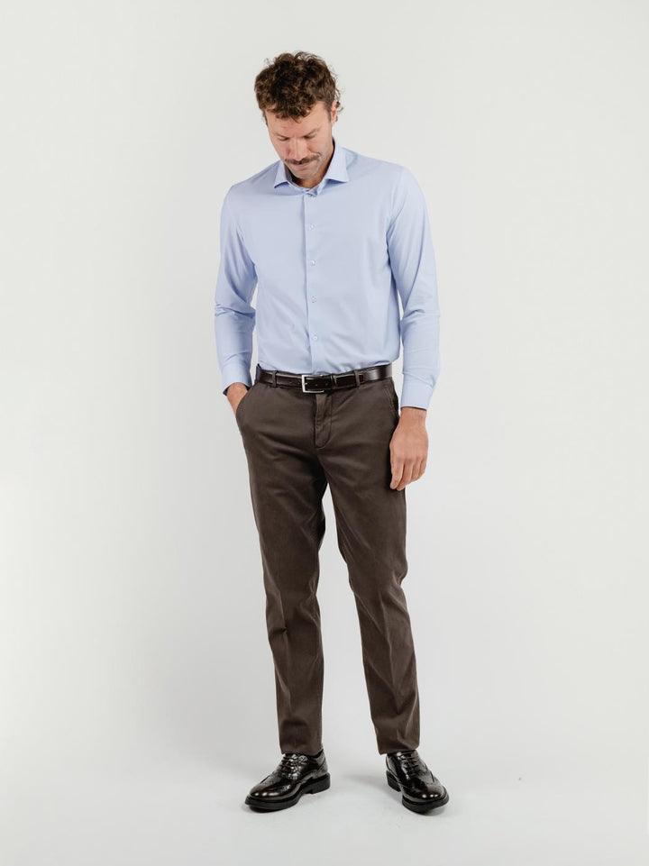 PANTALONE  STRIKER IN COTONE CON MICROTRAMA TESTA MORO T617STR 698 NOLAB 