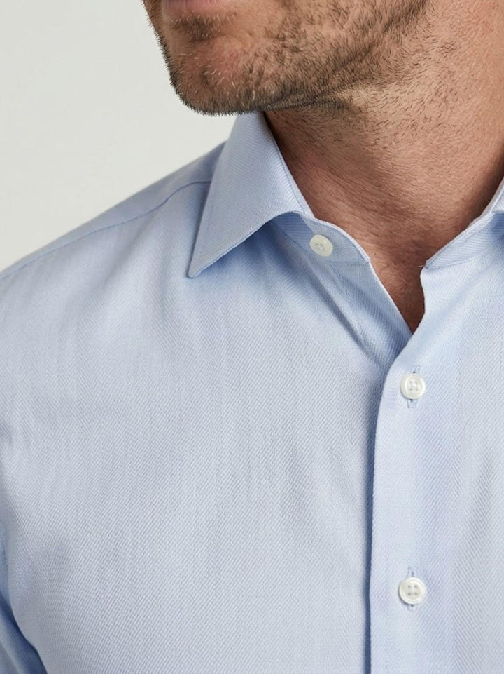 Camicia collo francese in cotone azzurra regular BARBADOS/REG 3 ANDREA MORANDO 
