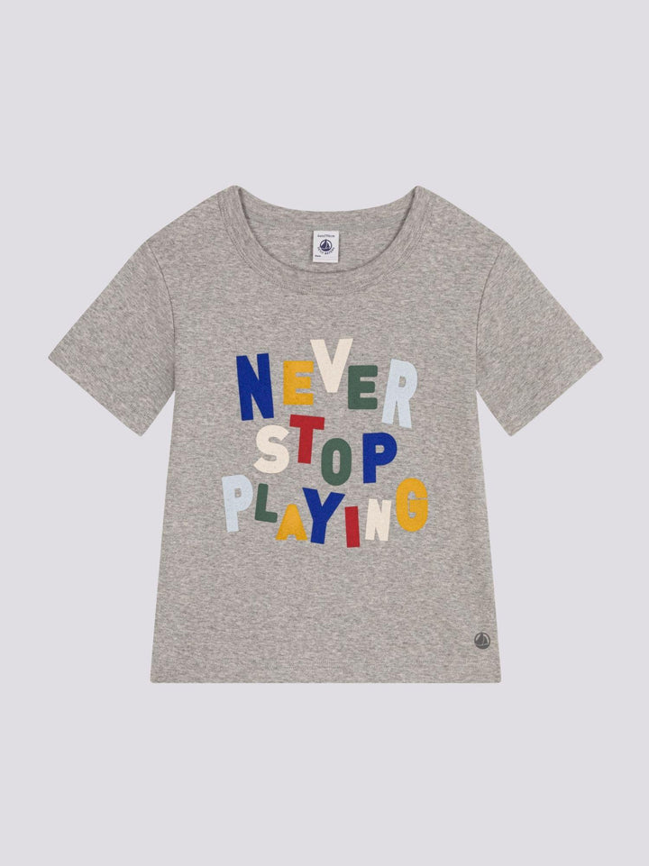 T-SHIRT STAMPATA IN JERSEY LEGGERO BAMBINO A0A2G 08 PETIT BATEAU 