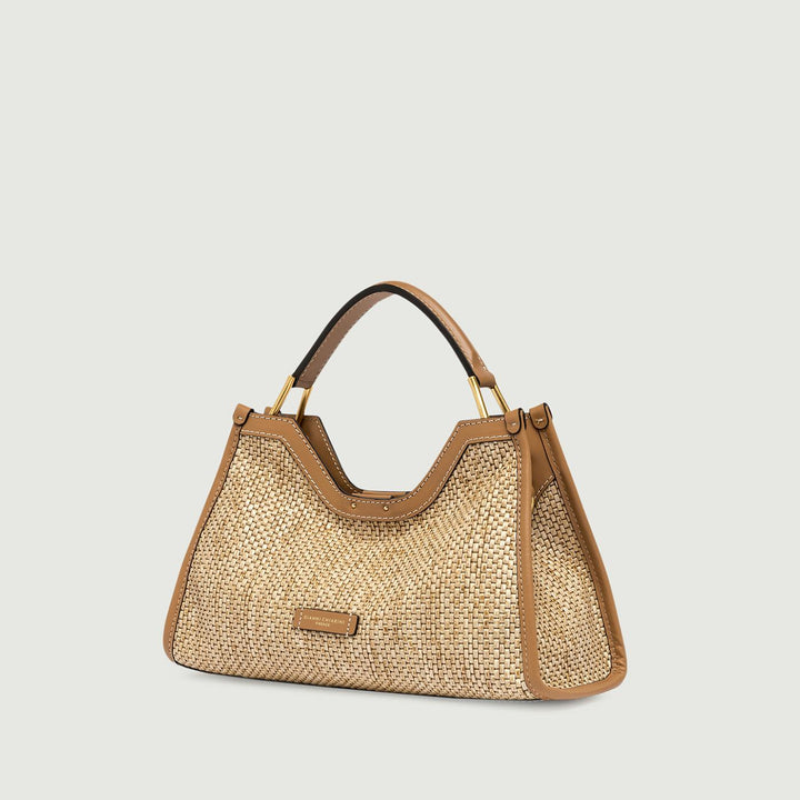 Borsa a spalla Aurora in paglia intrecciata BS 10835 BRICK-PL 11557 GIANNI CHIARINI 