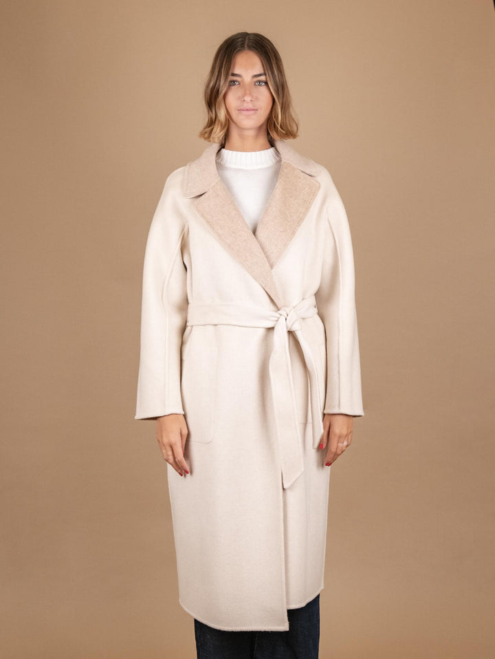 CAPPOTTO REVERSIBILE IN MISTO LANA BEIGE E PANNA 862D BEIGE/PANNA ANDREA MORANDO 