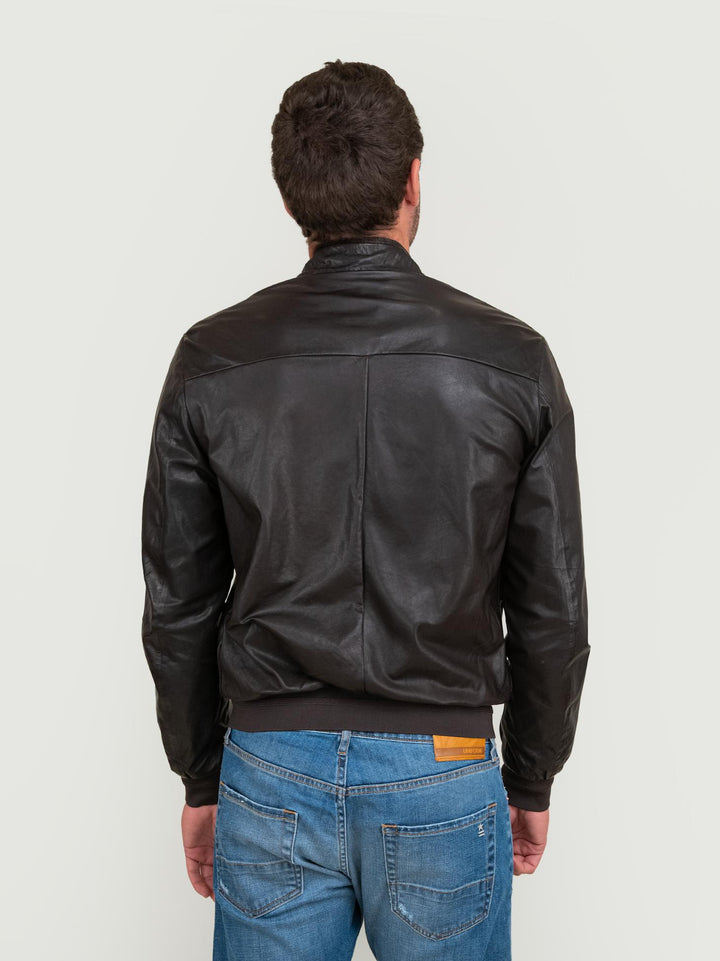GIACCA IN PELLE MARRONE SCURO ELVIS 06 JACK LEATHER 