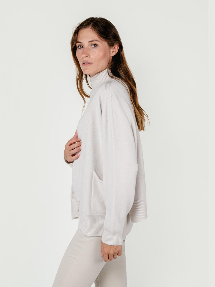 CARDIGAN APERTO COLOR PANNA 0570551 0080 BIMOR 