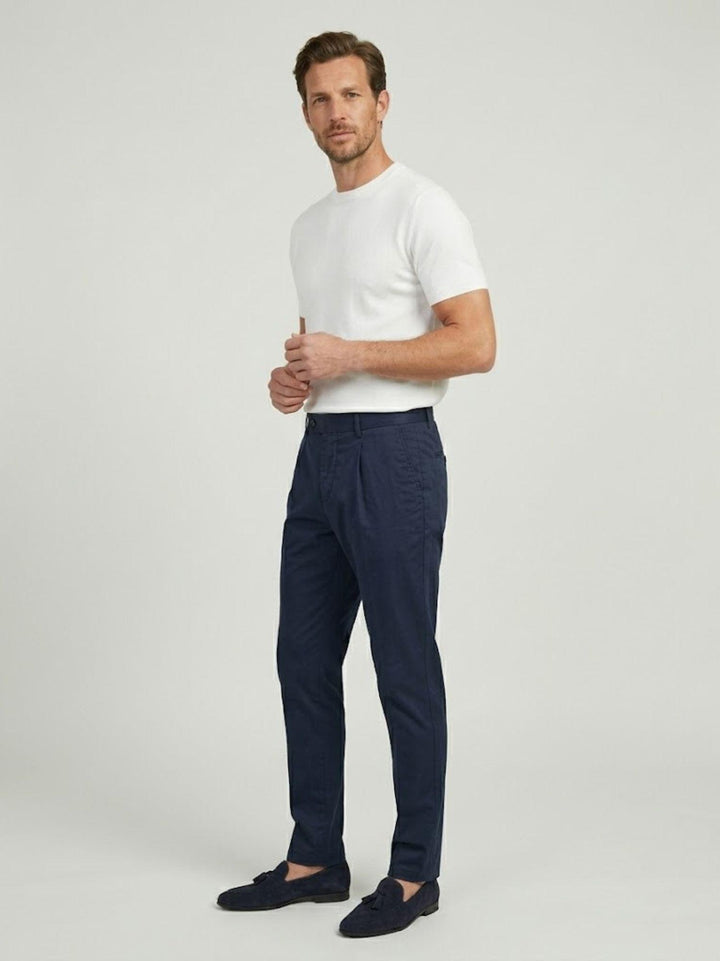 Pantalone chino con pences in cotone navy T623THI 892 NOLAB 